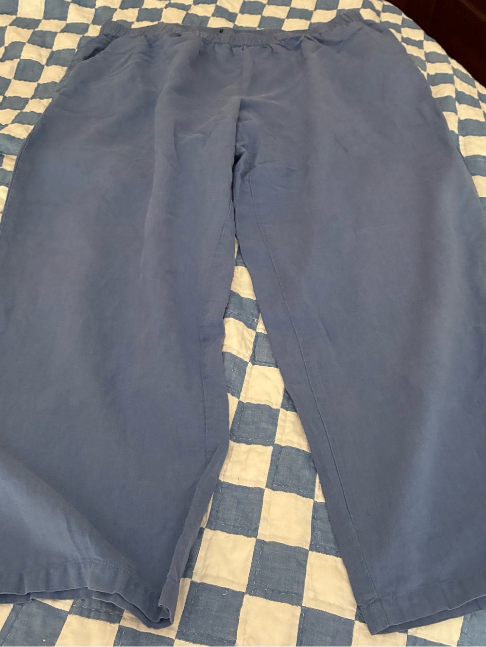 Mediterranean blue elastic waist pants from Gudrun Sjoden